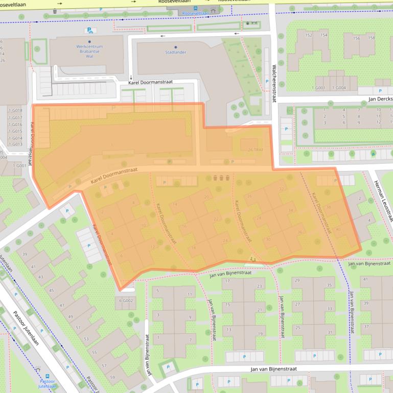 Kaart van postcodegebied 4624EX.