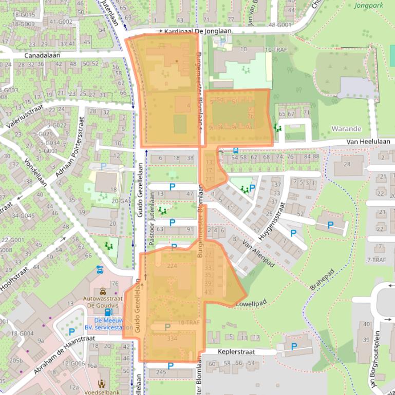Kaart van postcodegebied 4624GA.