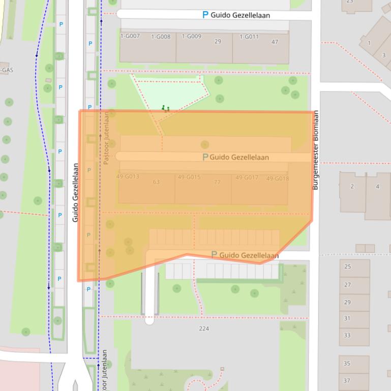 Kaart van postcodegebied 4624GC.