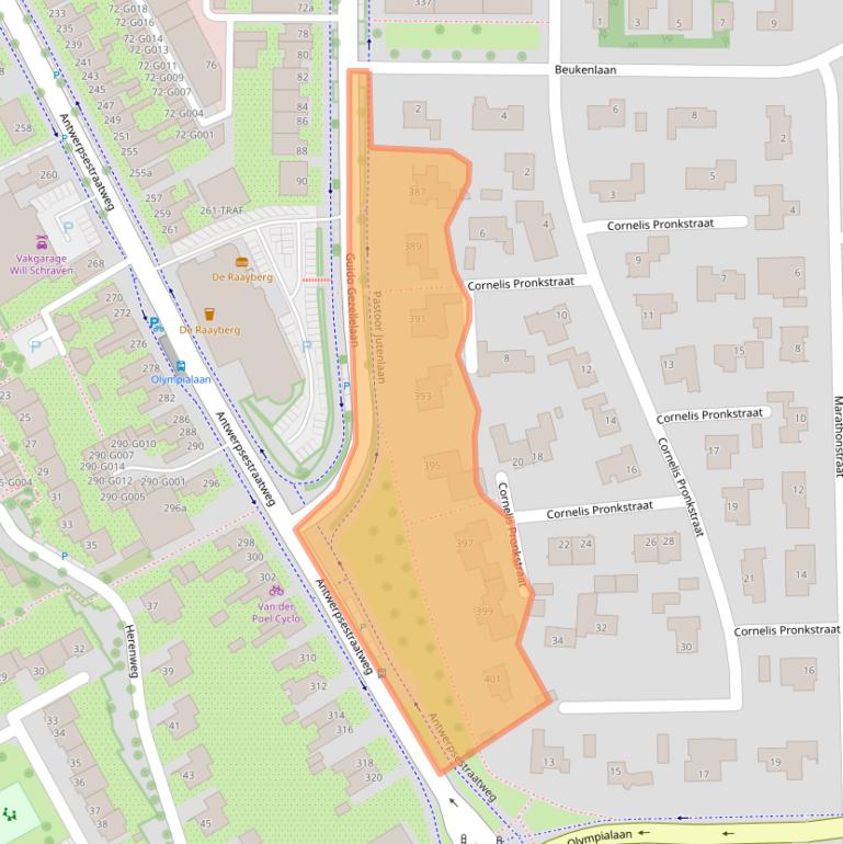 Kaart van postcodegebied 4624GL.