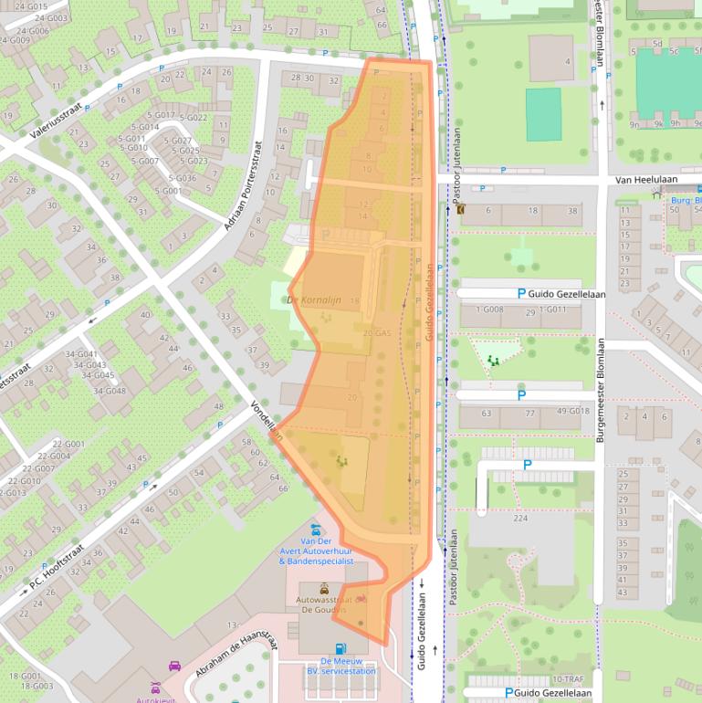 Kaart van postcodegebied 4624GM.