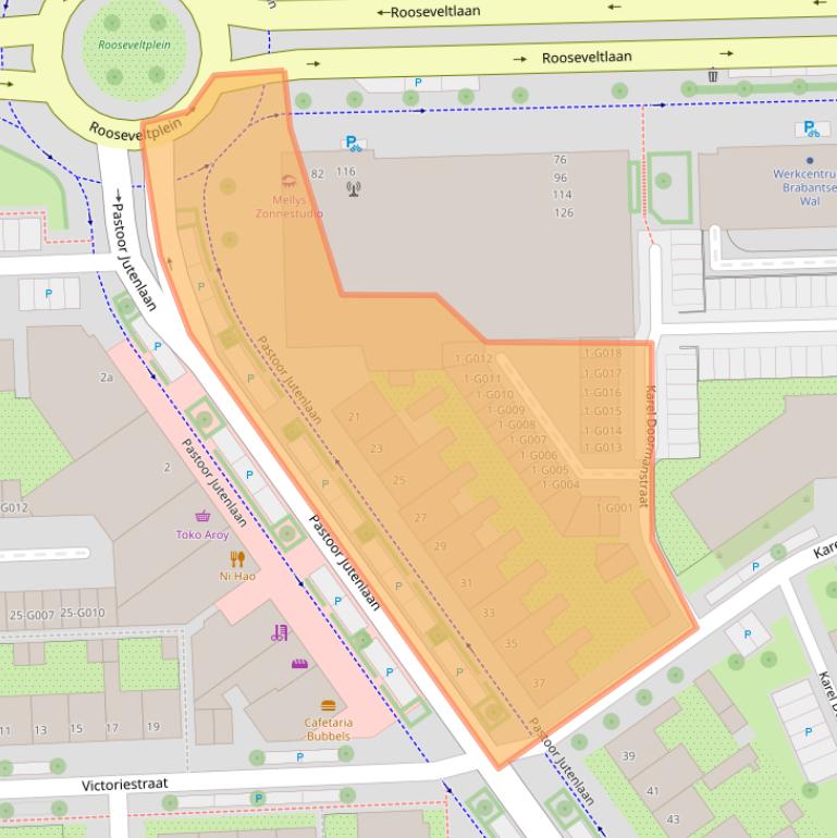 Kaart van postcodegebied 4624GP.