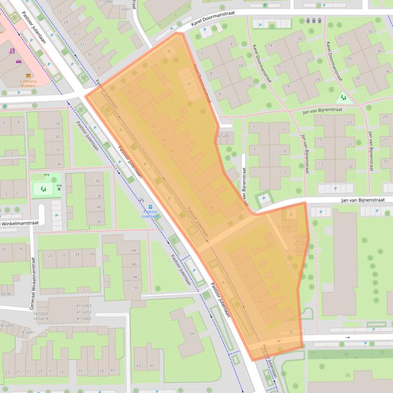 Kaart van postcodegebied 4624GR.