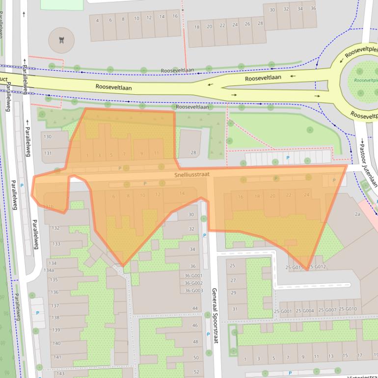 Kaart van postcodegebied 4624GV.