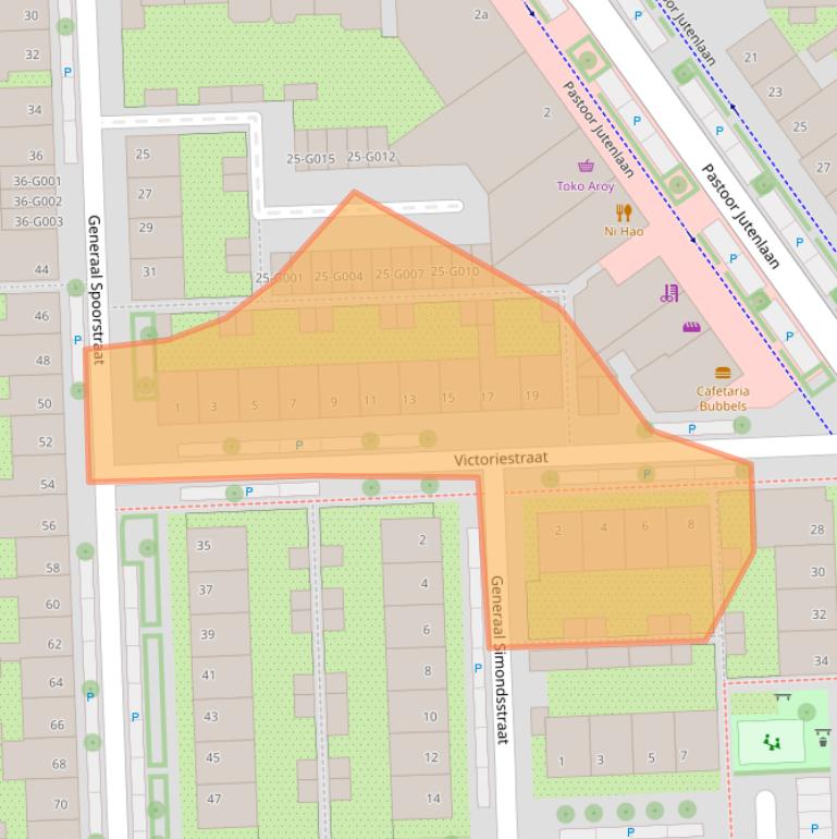 Kaart van postcodegebied 4624GW.