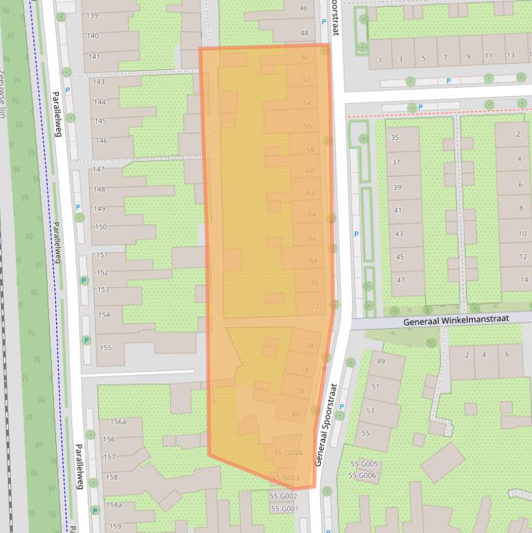 Kaart van postcodegebied 4624HC.