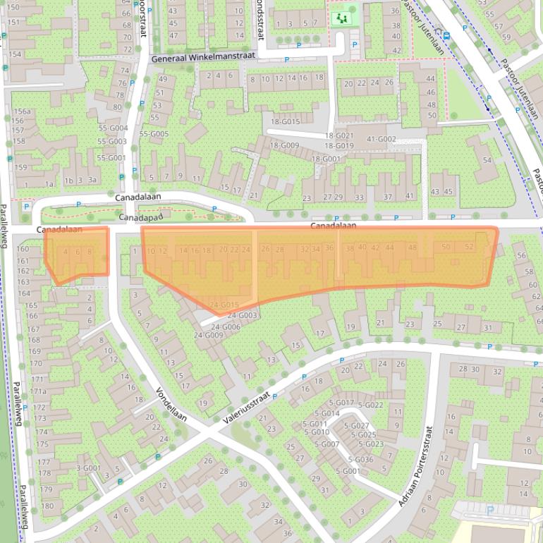Kaart van postcodegebied 4624HG.