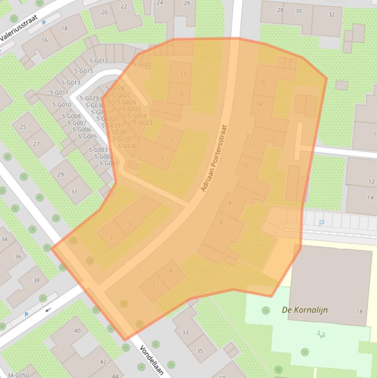 Kaart van postcodegebied 4624HK.