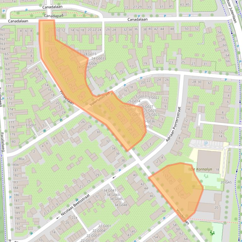 Kaart van postcodegebied 4624HL.