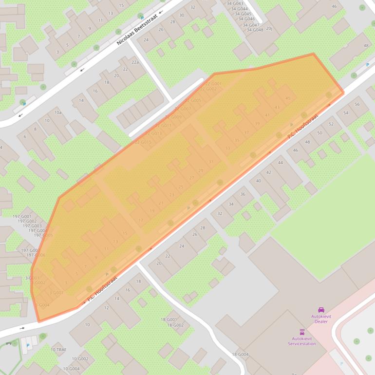 Kaart van postcodegebied 4624HS.