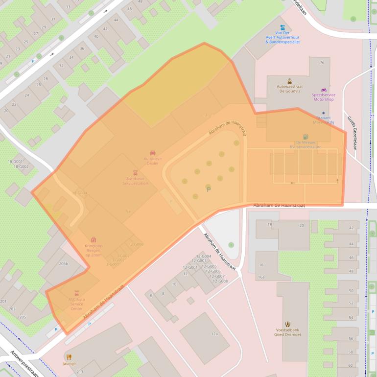 Kaart van postcodegebied 4624HW.