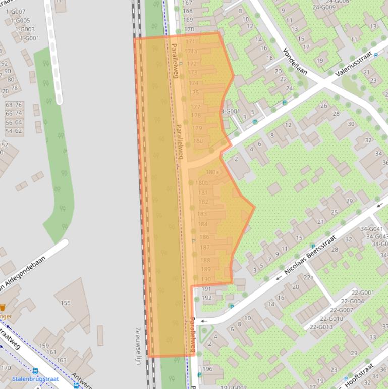 Kaart van postcodegebied 4624JC.