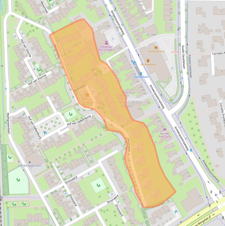 Kaart van postcodegebied 4624JS.
