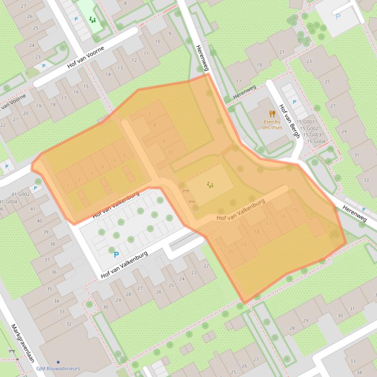 Kaart van postcodegebied 4624JX.