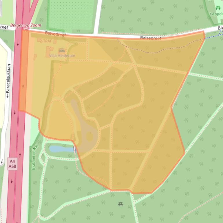 Kaart van postcodegebied 4624RA.