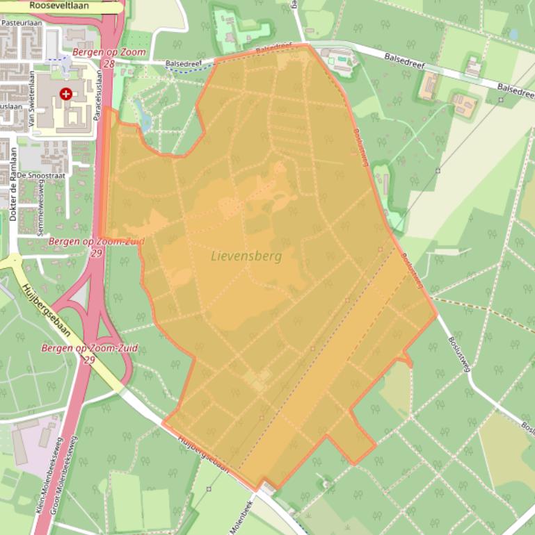 Kaart van postcodegebied 4624RH.