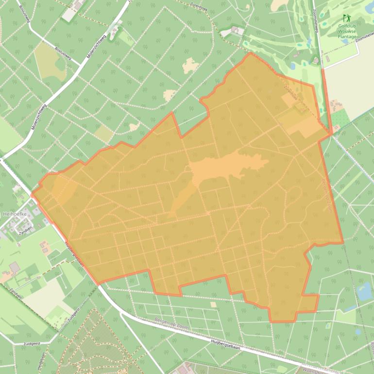 Kaart van postcodegebied 4624TE.