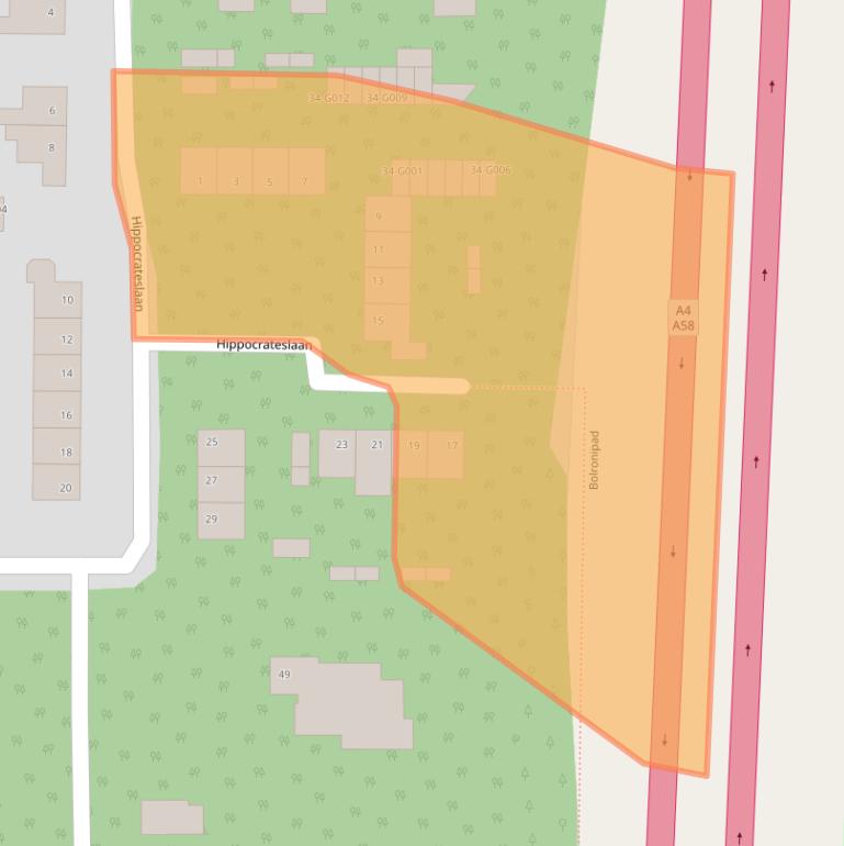 Kaart van postcodegebied 4624VE.