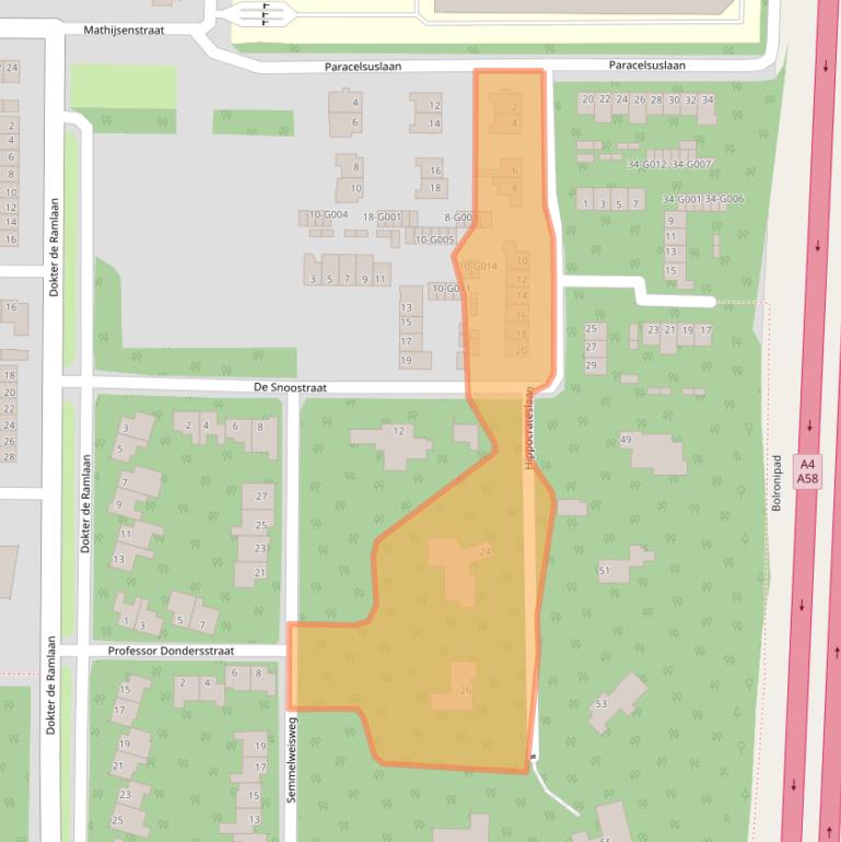 Kaart van postcodegebied 4624VH.