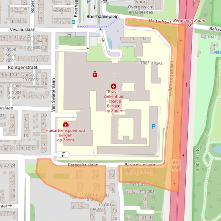Kaart van postcodegebied 4624VS.