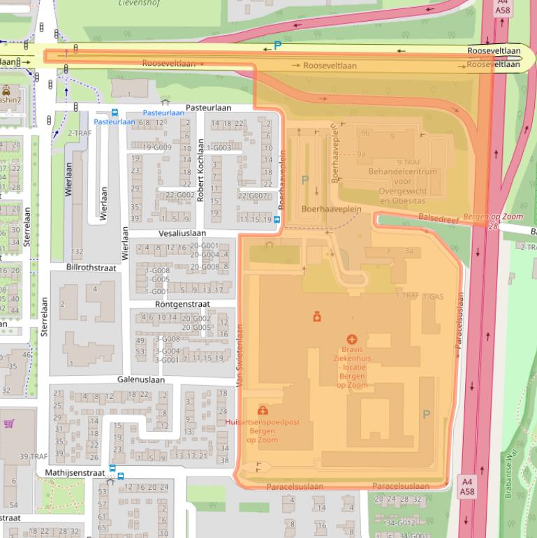 Kaart van postcodegebied 4624VT.