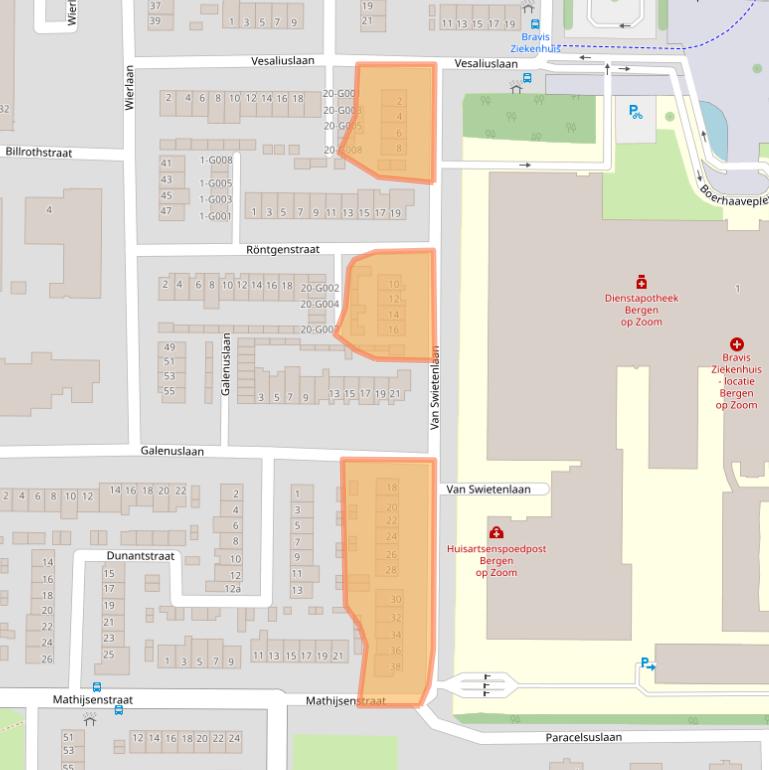 Kaart van postcodegebied 4624VW.