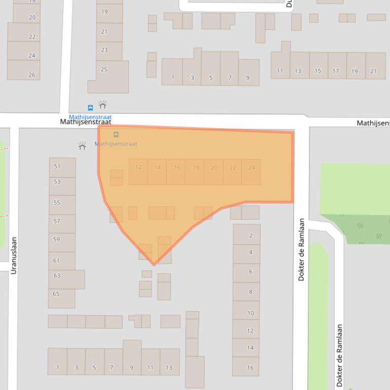 Kaart van postcodegebied 4624VZ.