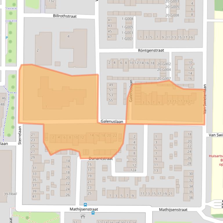 Kaart van postcodegebied 4624XE.