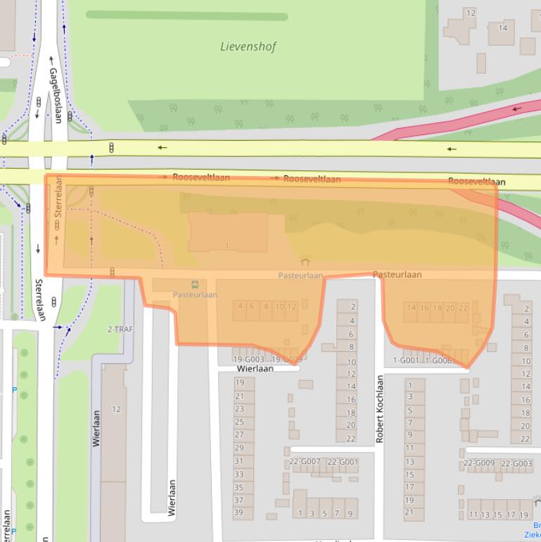 Kaart van postcodegebied 4624XK.