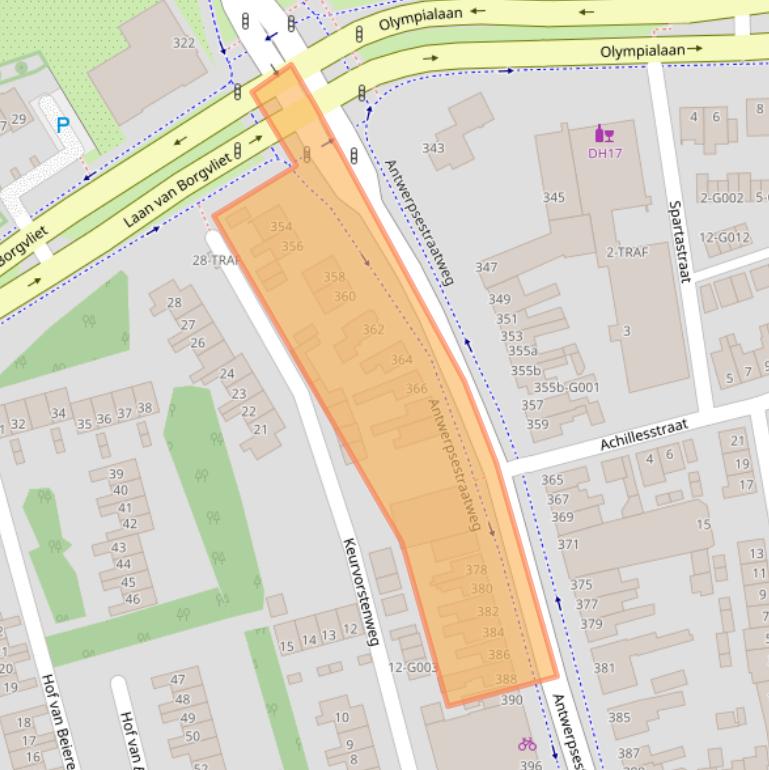 Kaart van postcodegebied 4625AD.