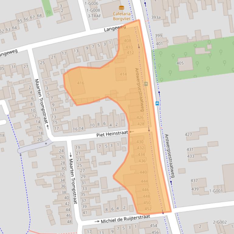 Kaart van postcodegebied 4625AG.