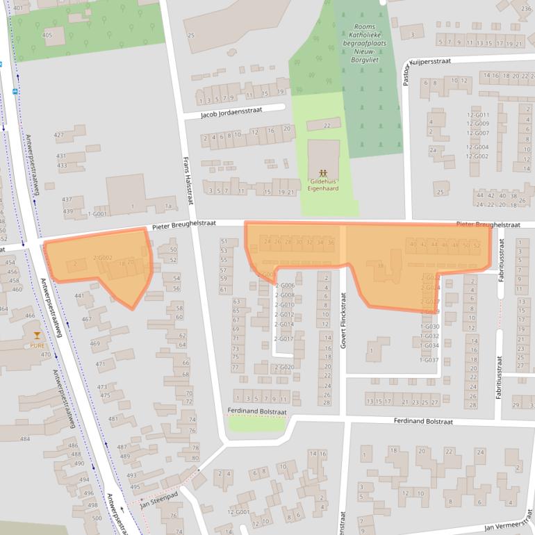 Kaart van postcodegebied 4625BH.