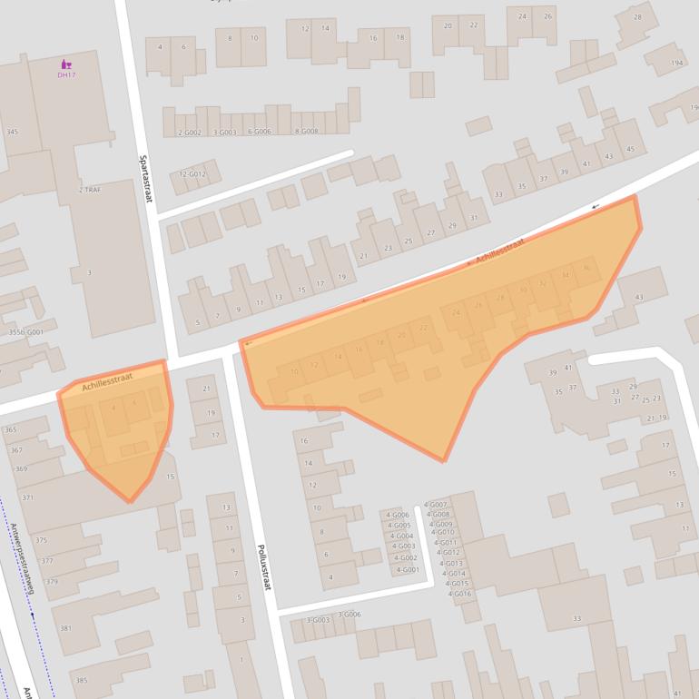 Kaart van postcodegebied 4625CH.