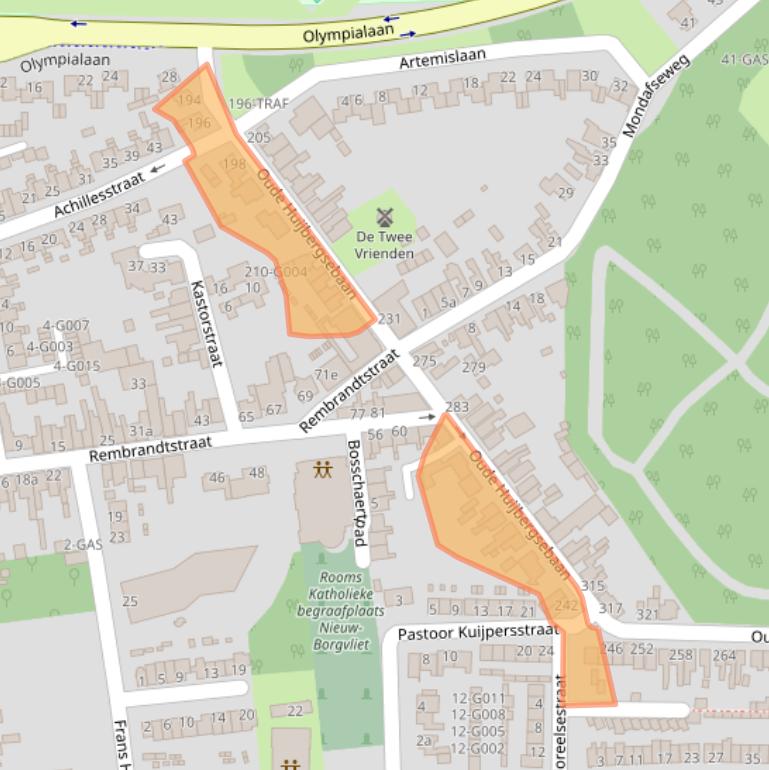 Kaart van postcodegebied 4625CL.