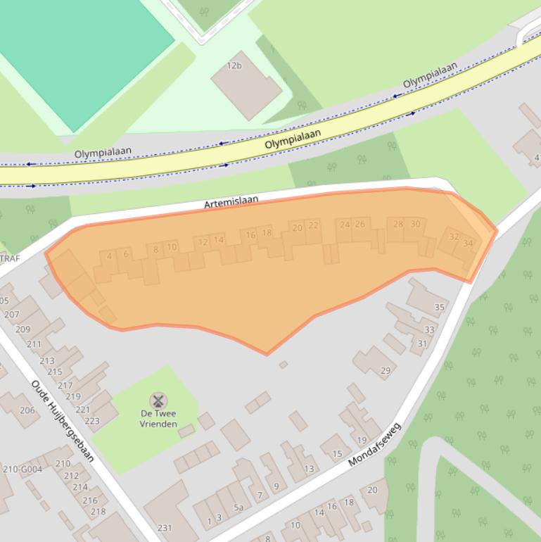 Kaart van postcodegebied 4625CS.