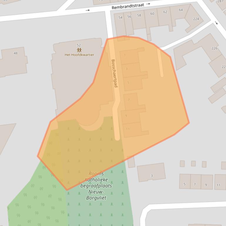 Kaart van postcodegebied 4625CX.