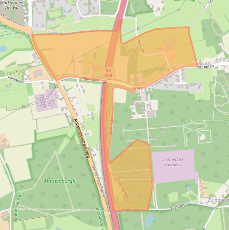 Kaart van postcodegebied 4625DC.