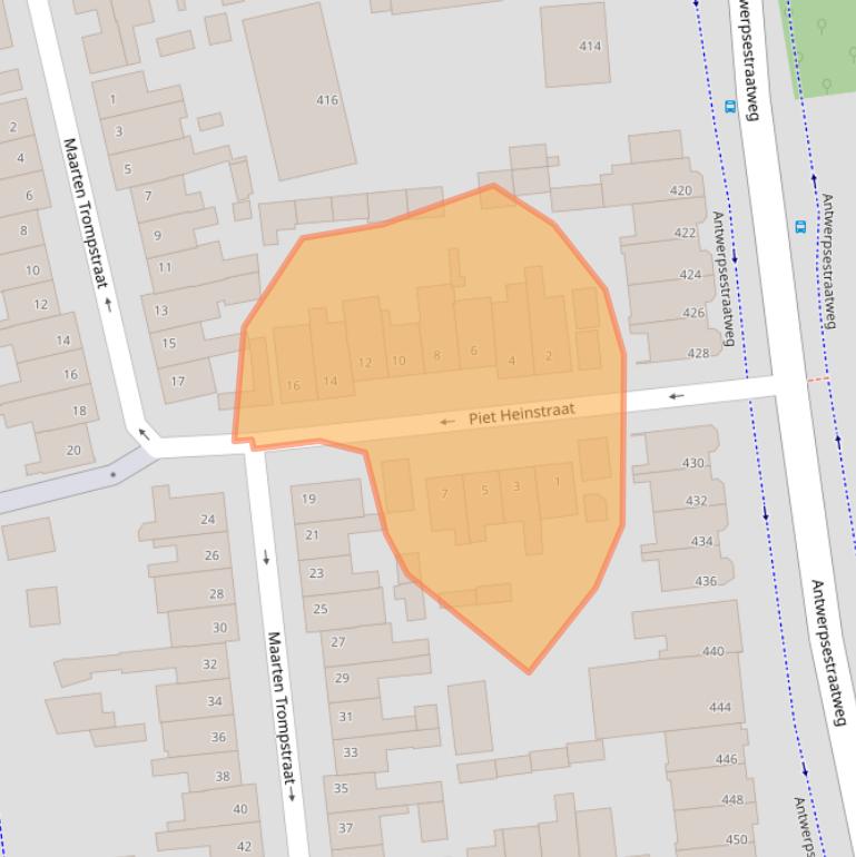 Kaart van postcodegebied 4625EB.