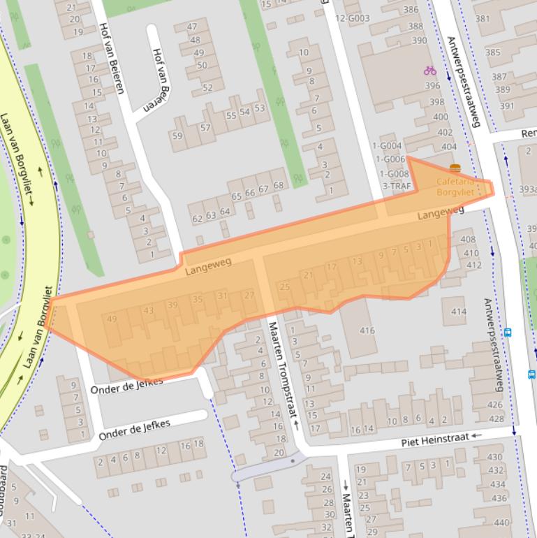 Kaart van postcodegebied 4625EE.