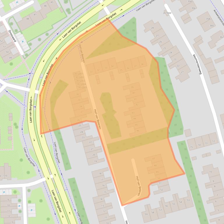 Kaart van postcodegebied 4625EJ.