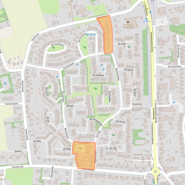 Kaart van postcodegebied 4631AD.