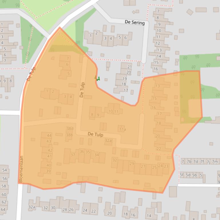 Kaart van postcodegebied 4631AJ.