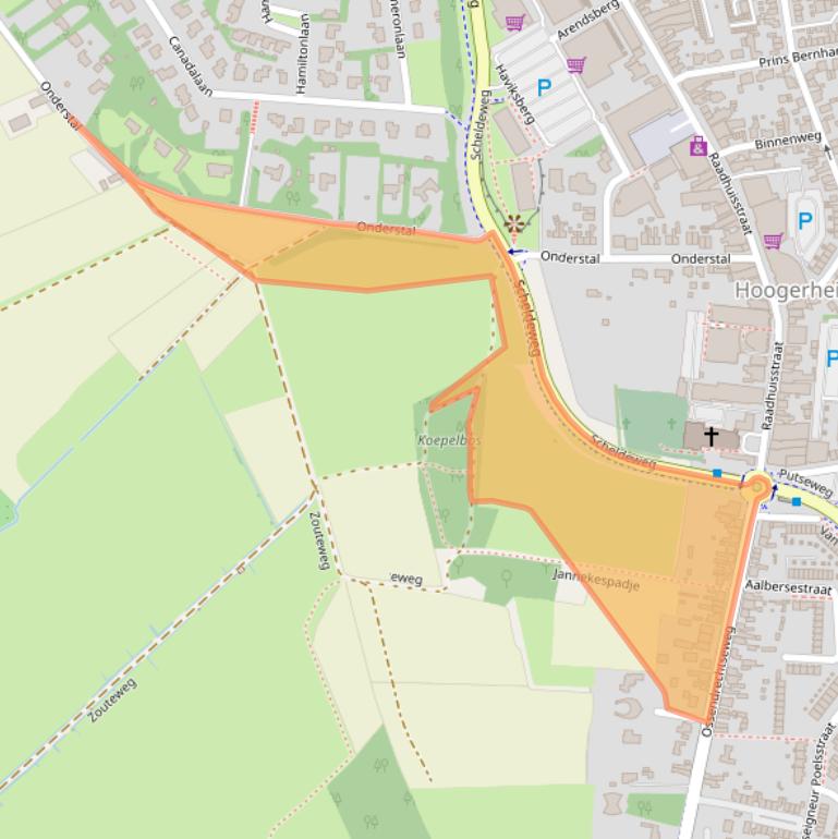 Kaart van postcodegebied 4631BC.