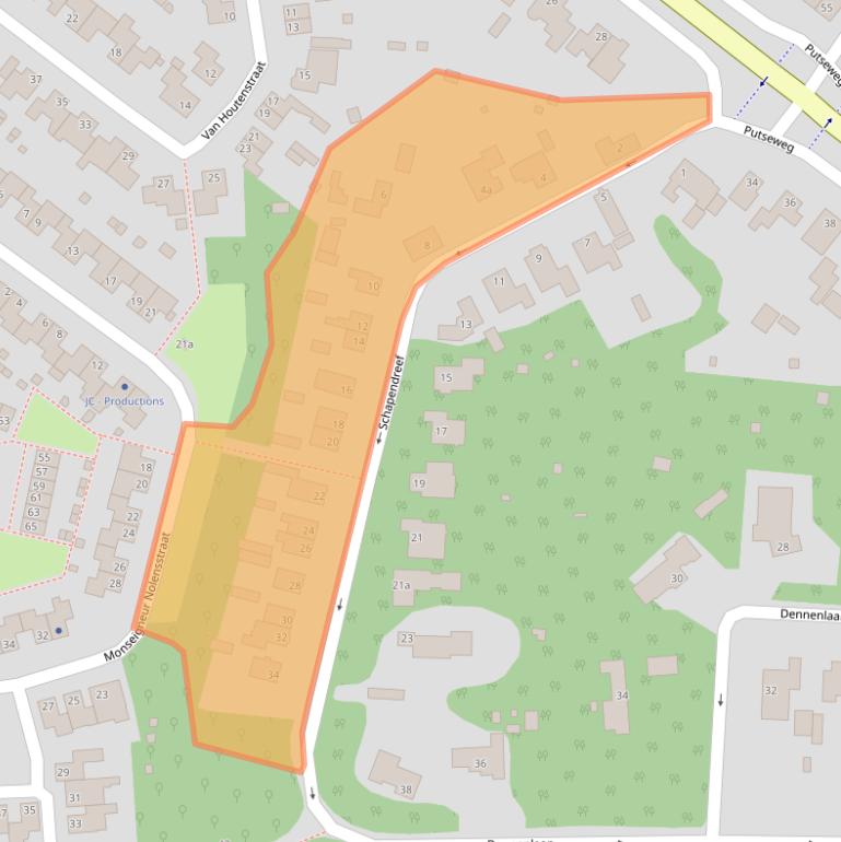 Kaart van postcodegebied 4631BL.