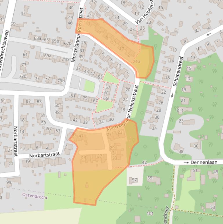 Kaart van postcodegebied 4631BN.