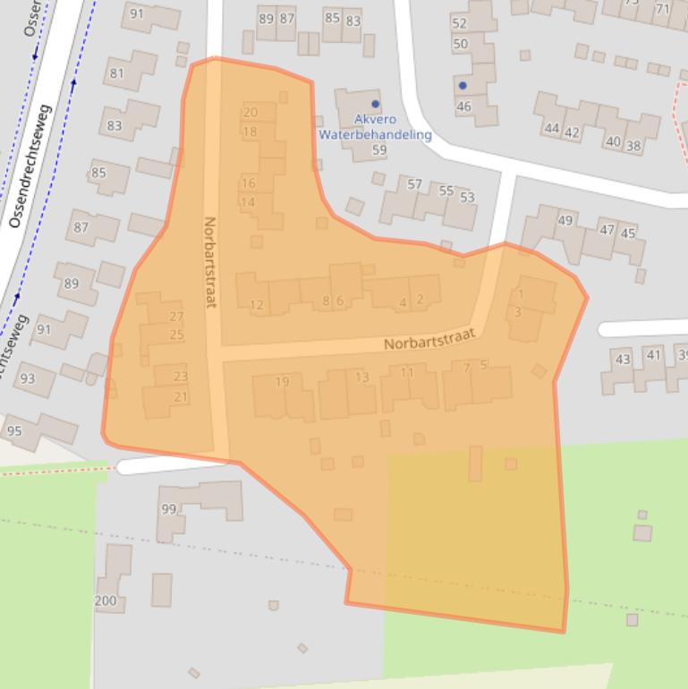 Kaart van postcodegebied 4631BS.