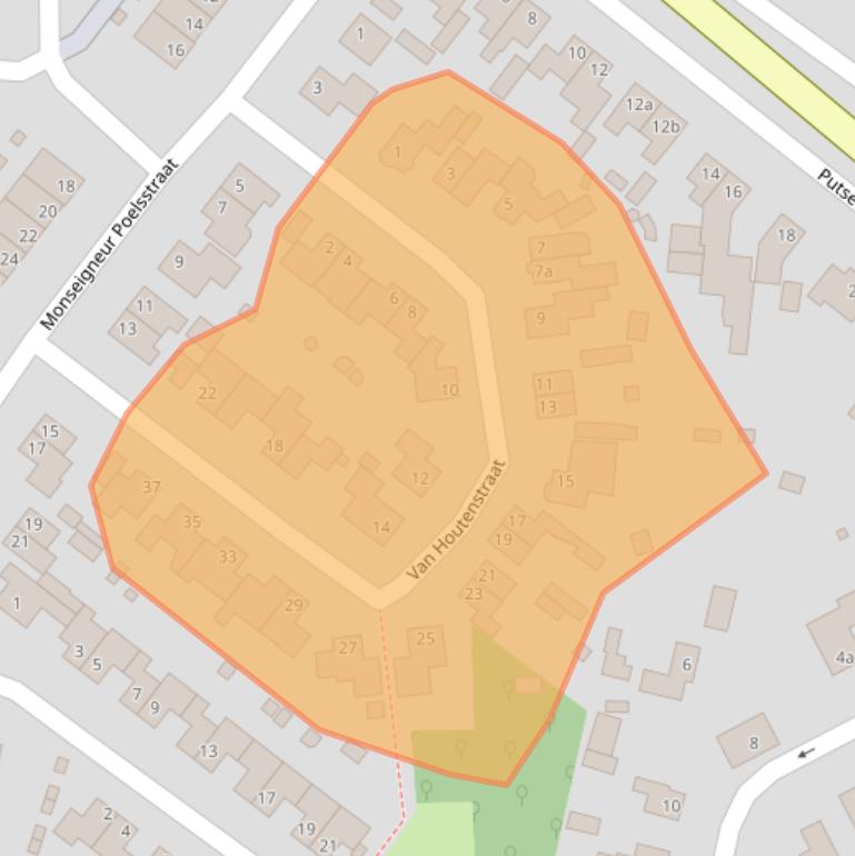 Kaart van postcodegebied 4631BZ.