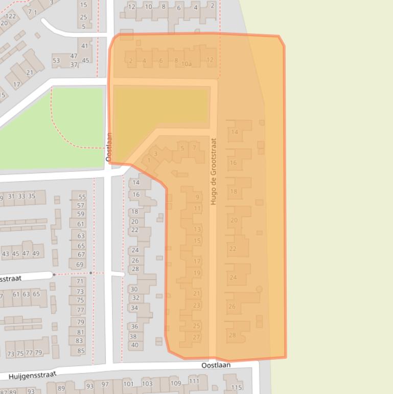 Kaart van postcodegebied 4631GJ.