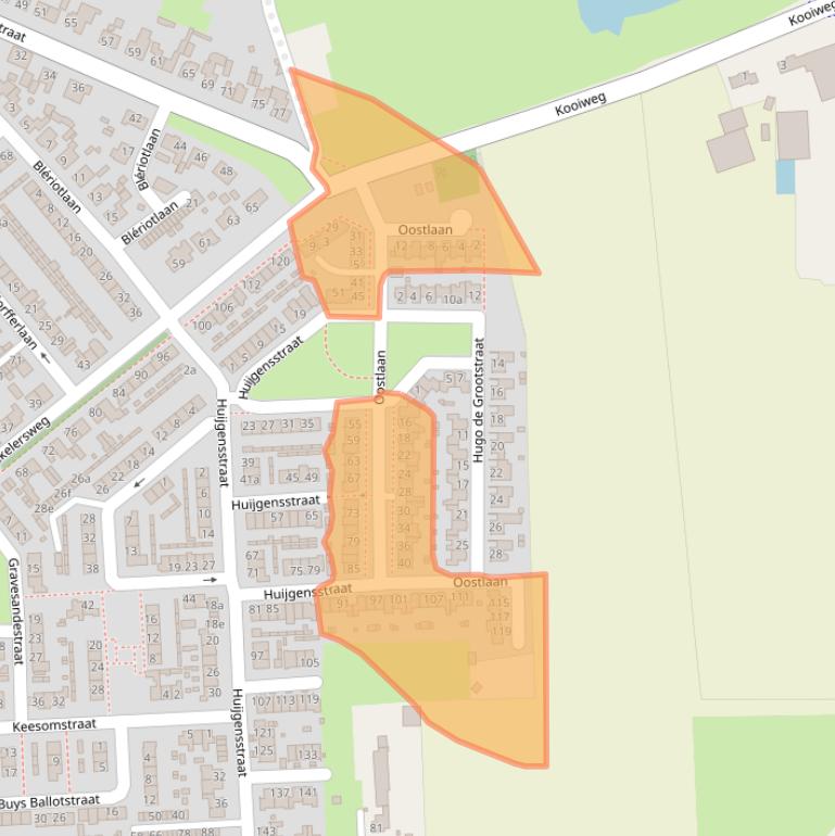 Kaart van postcodegebied 4631GN.