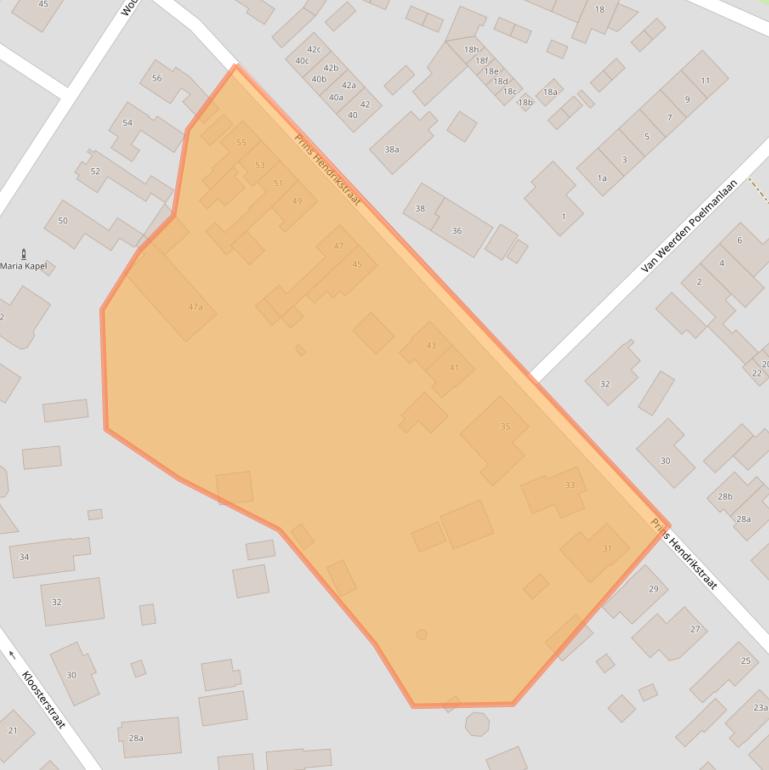 Kaart van postcodegebied 4631KB.